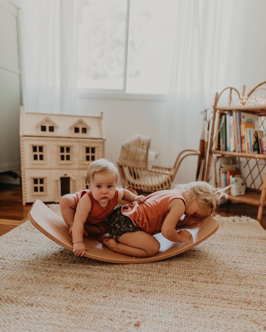 INS Wooden Balance Board Seesaw Sensory Training Bent Plate Yoga Board INS Wooden Balance Board Seesaw Sensory Training Bent Plate Yoga Board