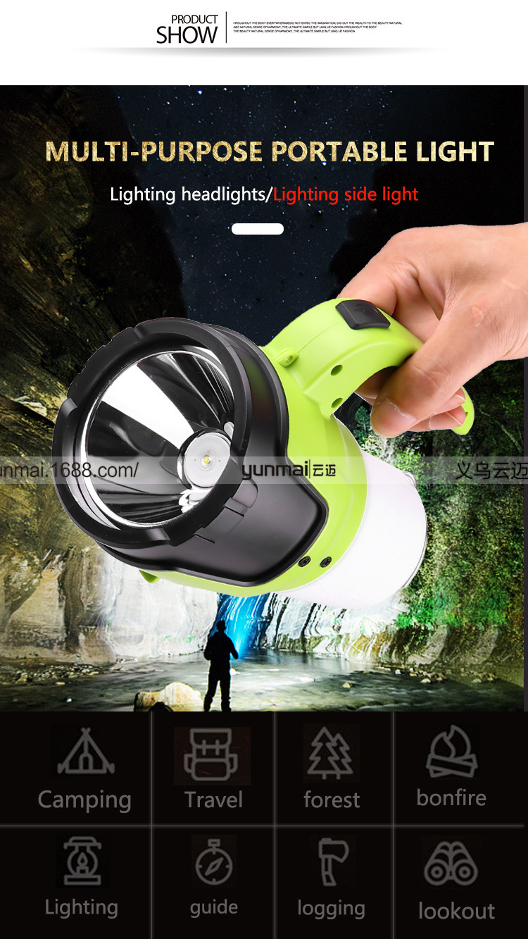 Cross-Border New Arrival Led Strong Light Portable Camping Light Built-in Battery USB Charging Portable Outdoor Work Light with Hook Cross-Border New Arrival Led Strong Light Portable Camping Light Built-in Battery USB Charging Portable Outdoor Work Light with Hook