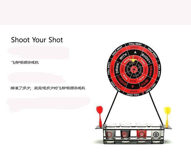 Magnetic Mini Darts Wine Set with Cup Iron Frame Game Wine Glass Desktop Magnetic Darts Entertainment Wine Set