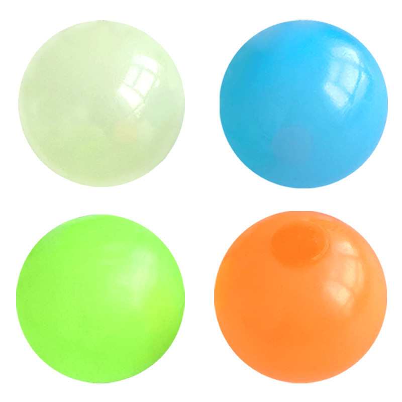 Tiktok Luminous Sticky Ball Sticky Wall Ball Decompression Vent Ball TPR Ceiling Ball Children Darts Sticky Ball