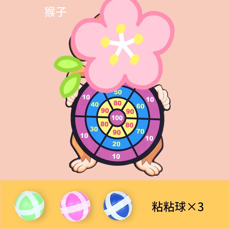 Parent-Child Sticky Ball Same Type as TikTok Sticky Ball Children&#039;s Darts Sticky Ball Pick-up Throwing Ball Sticky Ball Dart Plate Sticky Target Ball