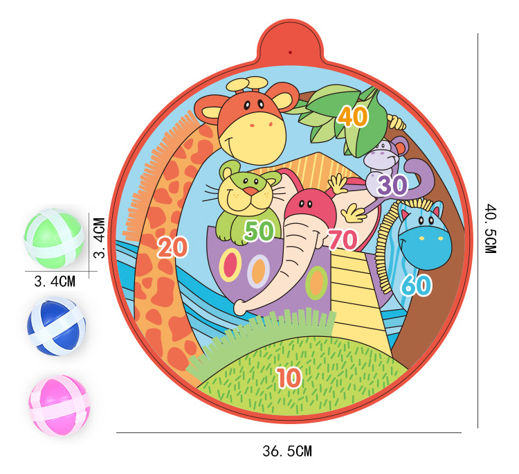 Cross-Border New Arrival Children's Cartoon Sticky Ball Darts Dart Target Plate Boys and Girls Indoor and Outdoor Sports Sticky Ball Toys