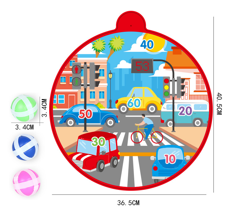 Cross-Border New Arrival Children's Cartoon Sticky Ball Darts Dart Target Plate Boys and Girls Indoor and Outdoor Sports Sticky Ball Toys