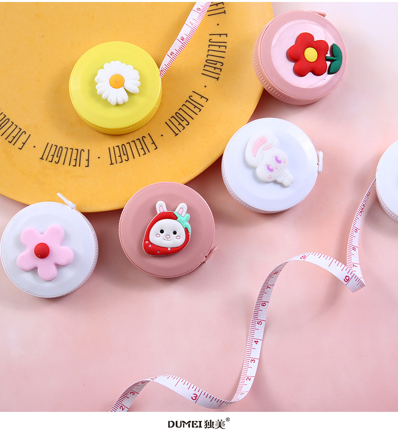 Creative Cartoon Tape Measure Cute Portable Fan 1.5M Feet Double Specification Measuring Tape Volume Small Tape Measure