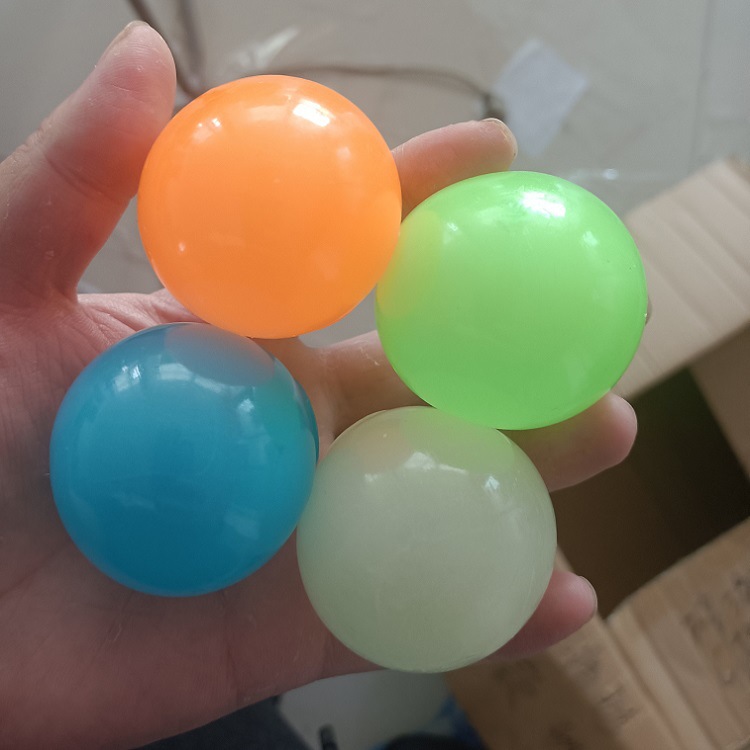 Tiktok Luminous Sticky Ball Sticky Wall Ball Decompression Vent Ball TPR Interactive Ceiling Ball Children Darts Sticky Ball