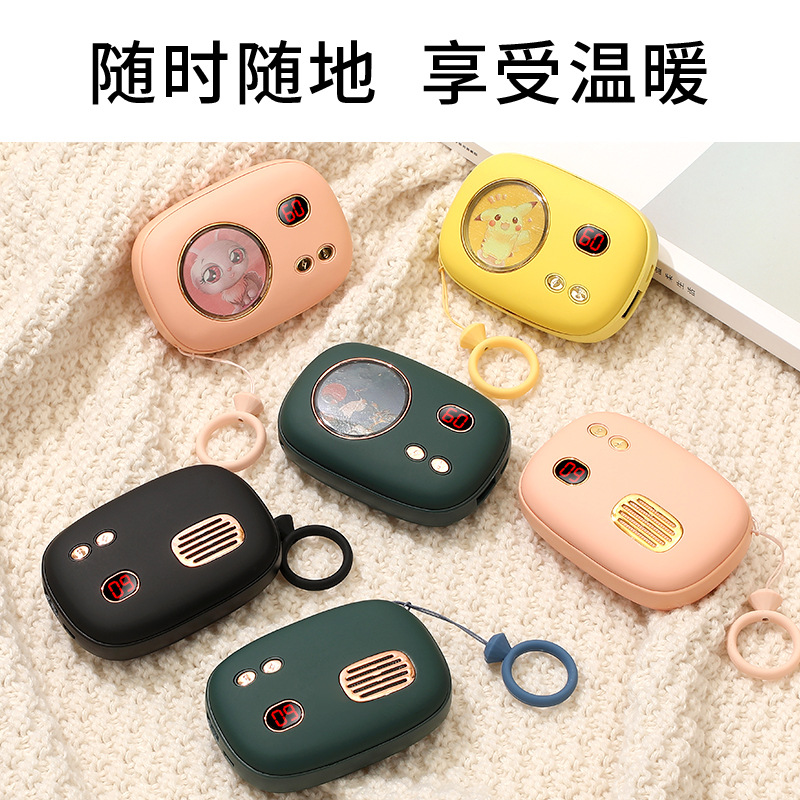 New Hand Warmer Power Bank Double-Sided Heating Tape Digital Display USB Charging Power Bank Portable Hand Warmer Gift