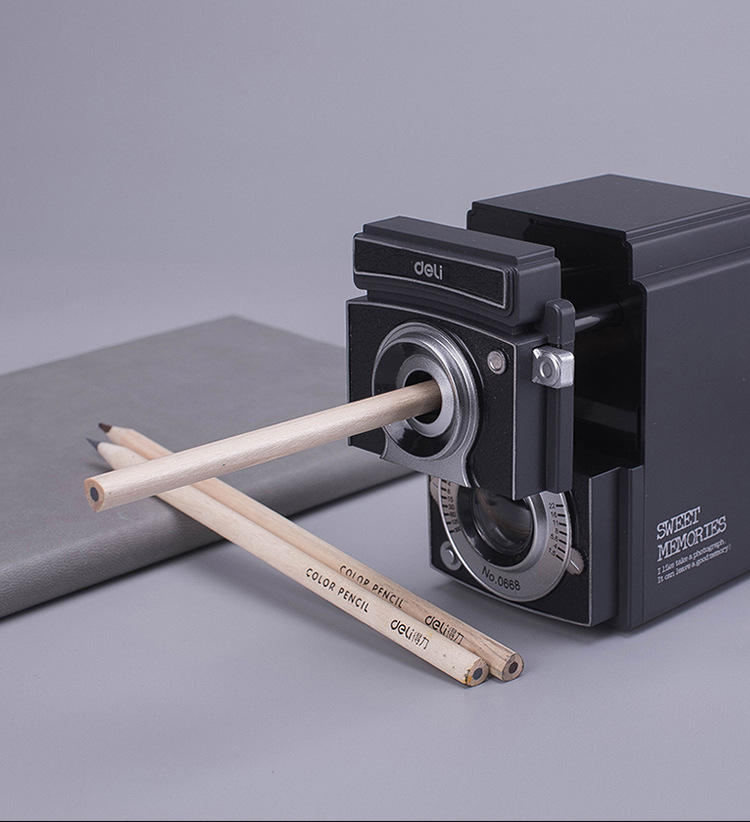 Deli 0668 Pencil Shapper Hand-Cranking Pencil Sharpener Pencil Sharpener Penknife Primary School Student Pencil Sharpener Adjustable Thickness