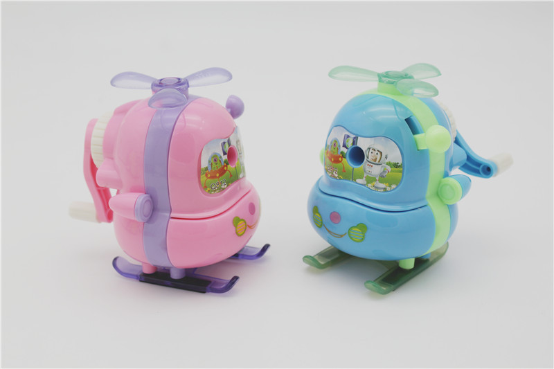 New style pencil sharpener with pencil sharpener for students' stationery creative cartoon airplane hand-operated penci