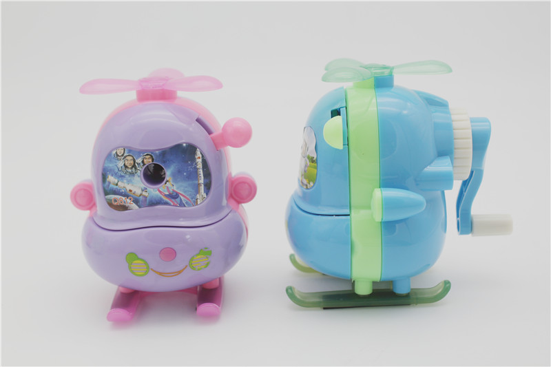 New style pencil sharpener with pencil sharpener for students' stationery creative cartoon airplane hand-operated penci