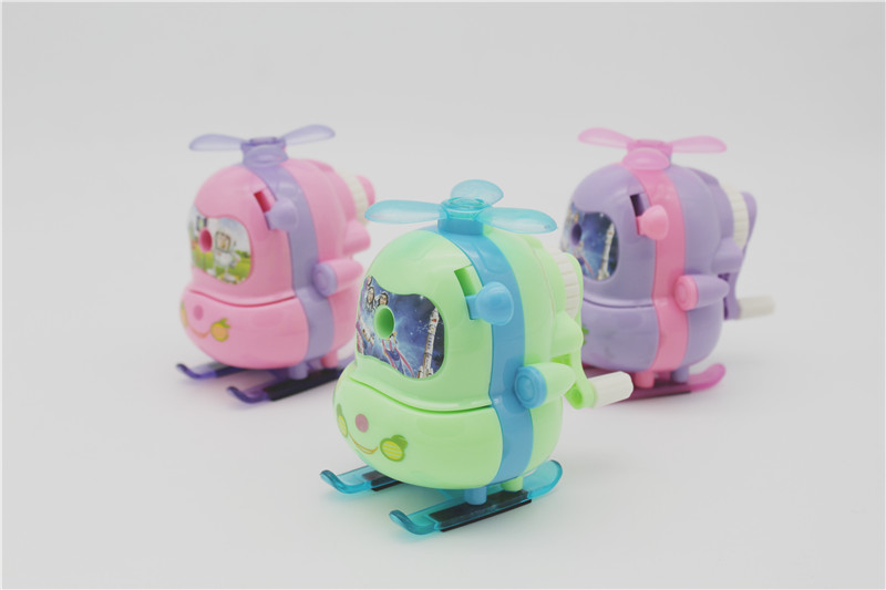 New style pencil sharpener with pencil sharpener for students' stationery creative cartoon airplane hand-operated penci