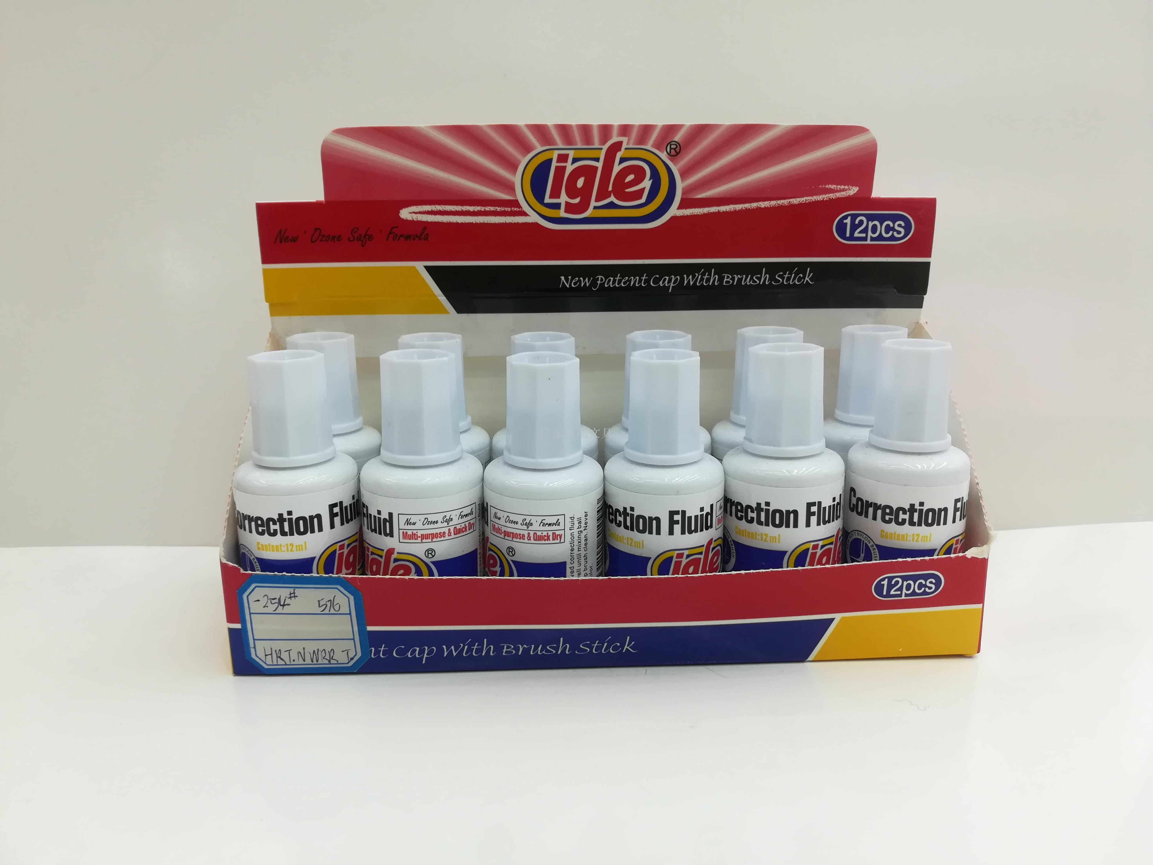 Igle-254 correction fluid, 12ML correction fluid in round bottle