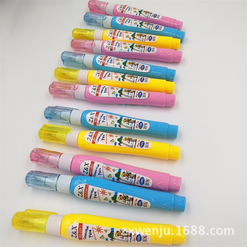 Factory Direct Sales Environmental Protection Cartoon Quick-Drying 220 Correction Fluid Color 15ml Correction Fluid Error Correction Liquid Can Be Customization as Request