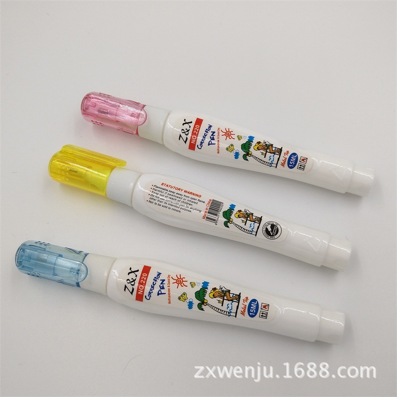 Factory Direct Sales Environmental Protection Cartoon Quick-Drying 220 Correction Fluid Color 15ml Correction Fluid Error Correction Liquid Can Be Customization as Request