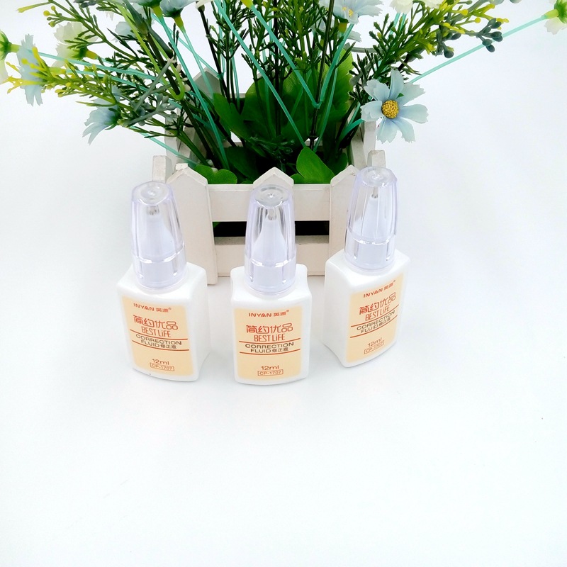 Japan and South Korea Stationery Environmental Protection Cartoon Quick-Drying 1707 Correction Fluid 12ml Correction Fluid Error Correction Liquid Can Be Customization as Request