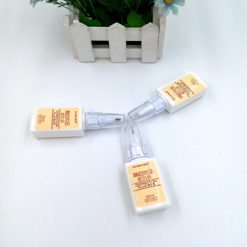Japan and South Korea Stationery Environmental Protection Cartoon Quick-Drying 1707 Correction Fluid 12ml Correction Fluid Error Correction Liquid Can Be Customization as Request