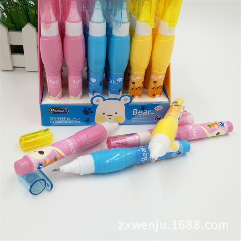 Japan and South Korea Stationery Cartoon Quick-Drying Correction Fluid Environmentally Friendly Color Correction Fluid Wholesale and Retail Error Correction Solution Can Be Customization as Request