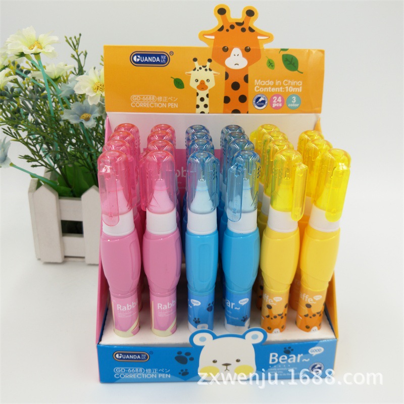 Japan and South Korea Stationery Cartoon Quick-Drying Correction Fluid Environmentally Friendly Color Correction Fluid Wholesale and Retail Error Correction Solution Can Be Customization as Request