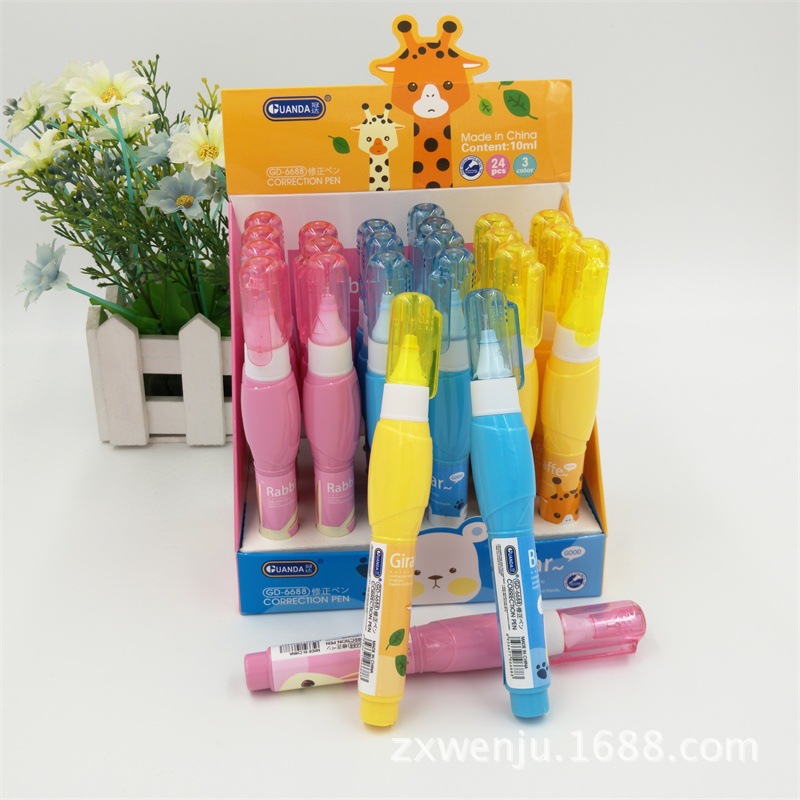 Japan and South Korea Stationery Cartoon Quick-Drying Correction Fluid Environmentally Friendly Color Correction Fluid Wholesale and Retail Error Correction Solution Can Be Customization as Request