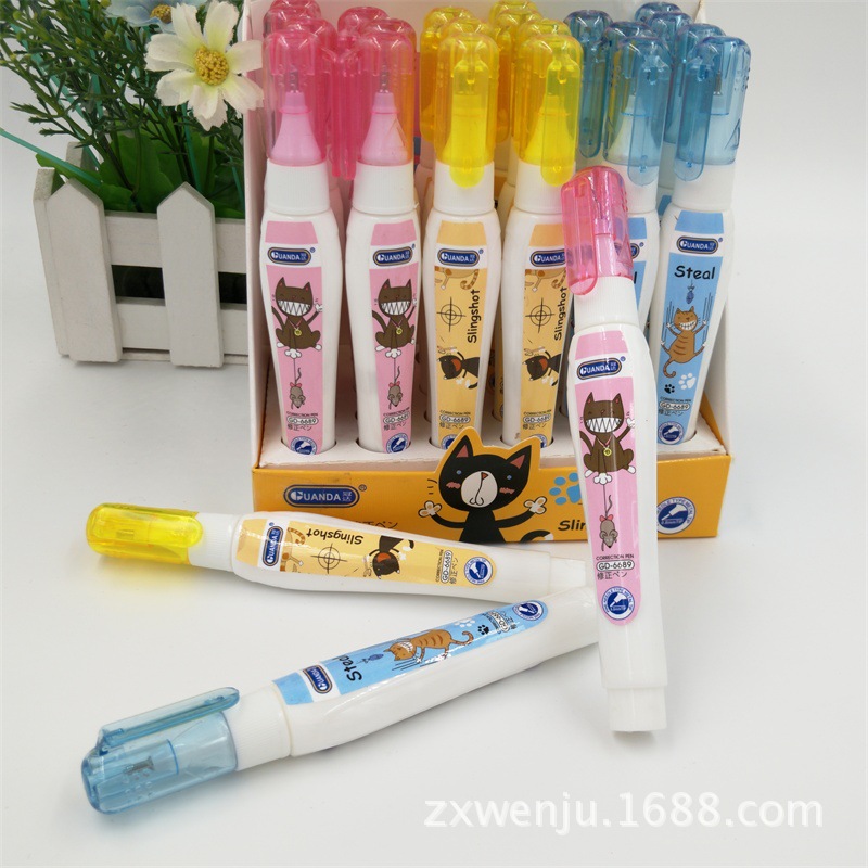 Japan and South Korea Stationery Cartoon Quick-Drying Correction Fluid Environmentally Friendly Color Correction Fluid Wholesale and Retail Error Correction Solution Can Be Customization as Request