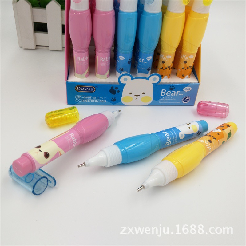 Japan and South Korea Stationery Cartoon Quick-Drying Correction Fluid Environmentally Friendly Color Correction Fluid Wholesale and Retail Error Correction Solution Can Be Customization as Request
