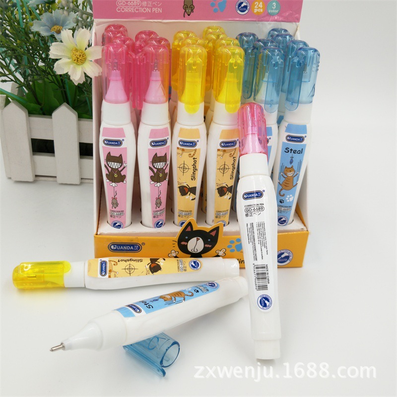 Japan and South Korea Stationery Cartoon Quick-Drying Correction Fluid Environmentally Friendly Color Correction Fluid Wholesale and Retail Error Correction Solution Can Be Customization as Request