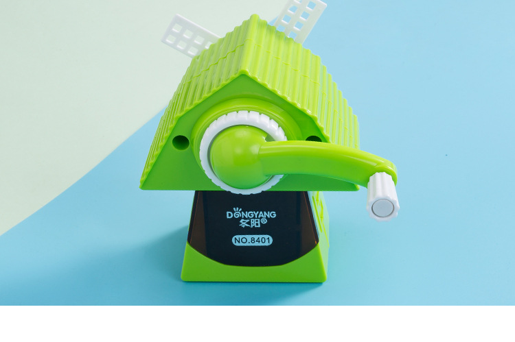 Dongyang Stationery 8401 Cartoon Creative Windmill House Automatic Pen Sharpener Hand Shaper Factory Direct Sale Dongyang Stationery 8401 Cartoon Creative Windmill House Automatic Pen Sharpener Hand Shaper Factory Direct Sale