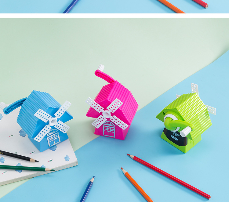 Dongyang Stationery 8401 Cartoon Creative Windmill House Automatic Pen Sharpener Hand Shaper Factory Direct Sale Dongyang Stationery 8401 Cartoon Creative Windmill House Automatic Pen Sharpener Hand Shaper Factory Direct Sale