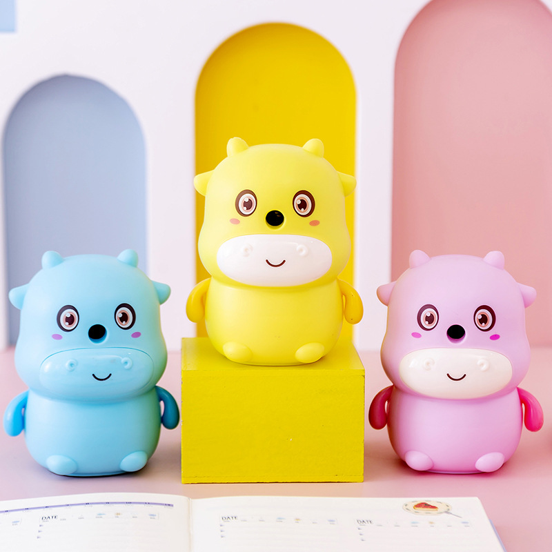 Creative Cartoon Calf Hand-Cranking Pencil Sharpener Learning Stationery Pupil Prize Automatic Lead Pencil Sharpener Pencil Sharpener