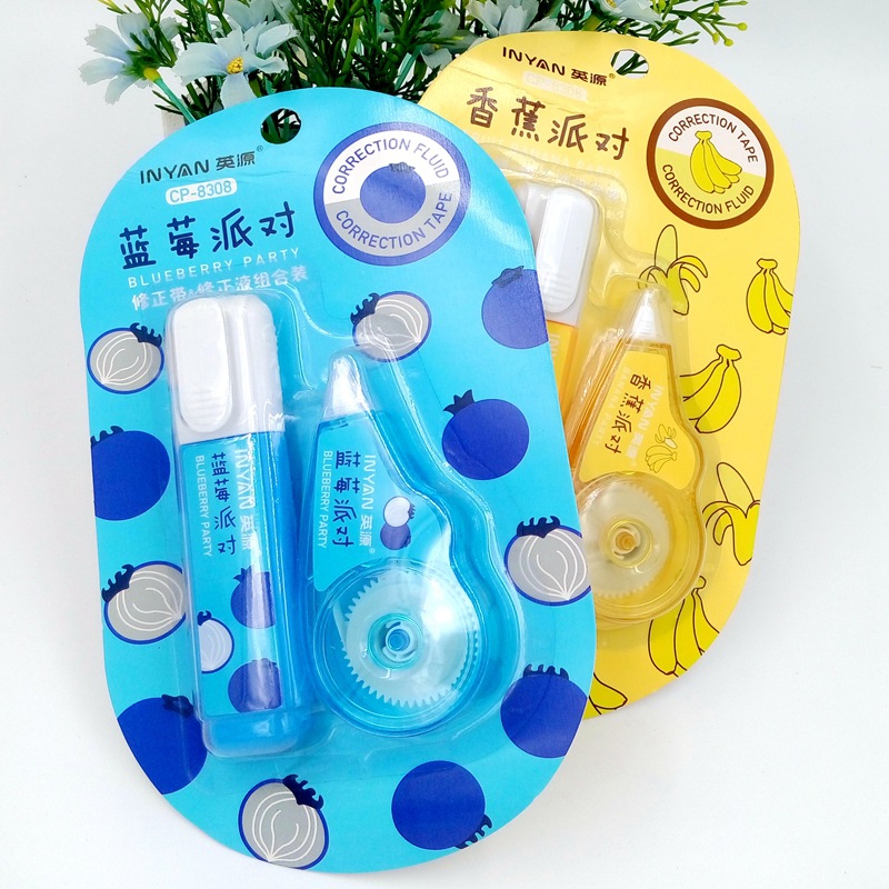 Japan and South Korea Stationery Correction Fluid Correction Tape Combination Set Environmental Protection Correction Tape Correction Tape Wholesale and Retail Can Be Customized