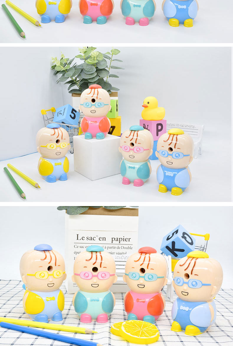 【 happy 】7812 cool three hair pencil sharpener new automatic into the pen sharpener save effort not clip hand pencil sharpener