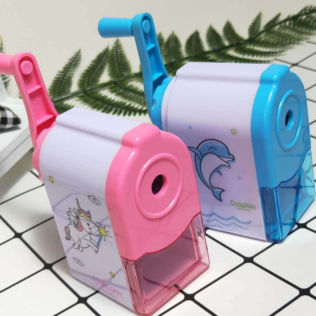 Creative Cartoon Hand-Cranking Pencil Shapper Pencil Sharpener Student Plastic Pencil Sharpener Children Pencil Sharpener Pencil Sharpener Office Supplies