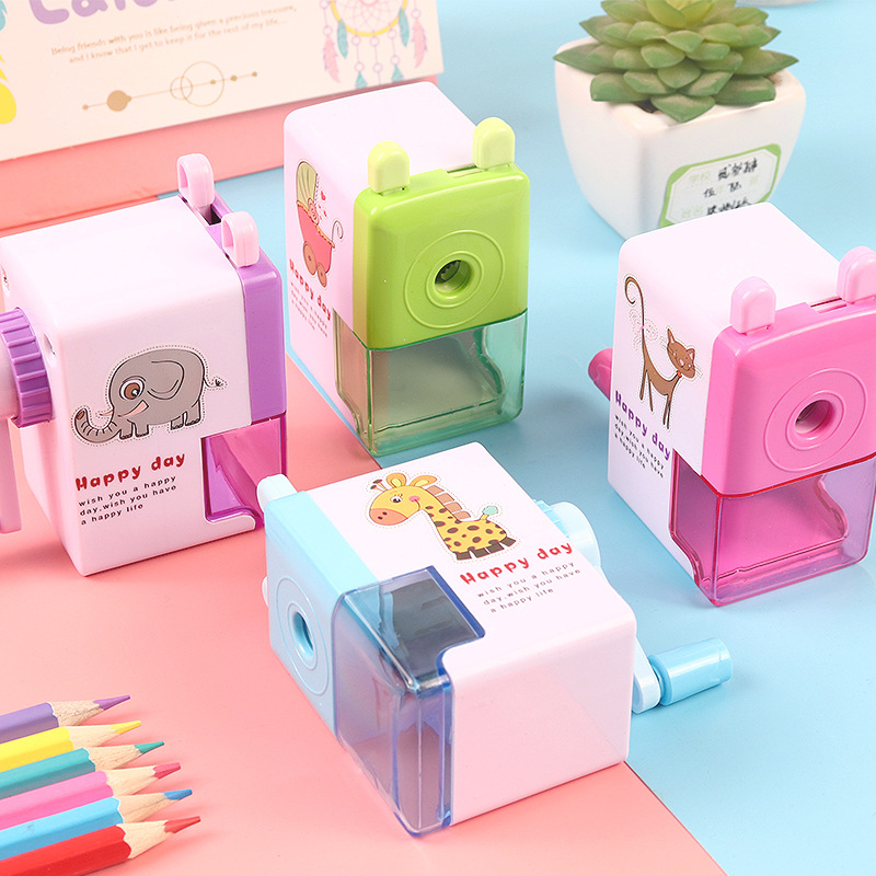 Cartoon Pencil Sharpener Pencil Shapper Creative Labor-Saving Single Hole Pencil Sharpener Hand Pencil Sharpener Boxed Student Stationery