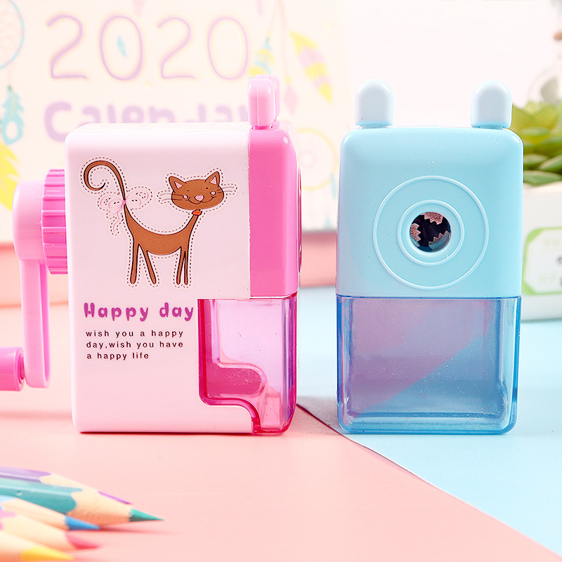 Cartoon Pencil Sharpener Pencil Shapper Creative Labor-Saving Single Hole Pencil Sharpener Hand Pencil Sharpener Boxed Student Stationery