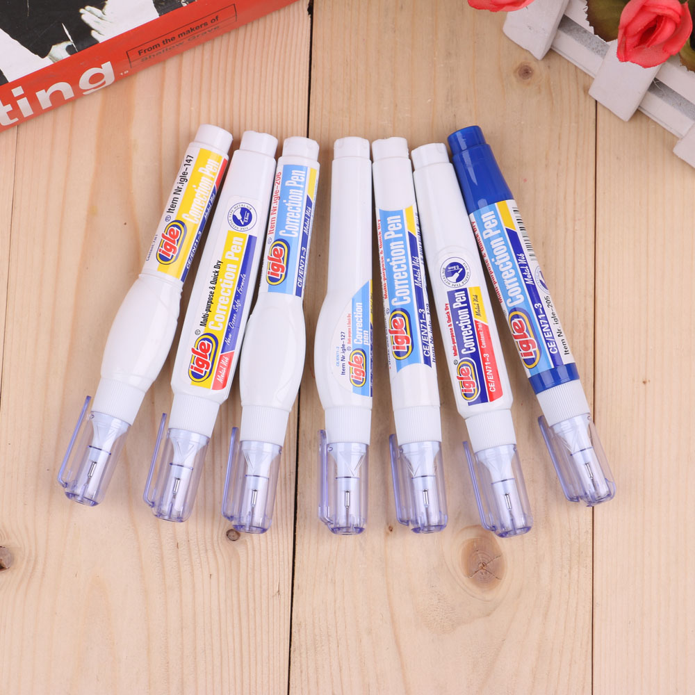 Factory direct selling students paint modified steel head correction fluid green correction pen