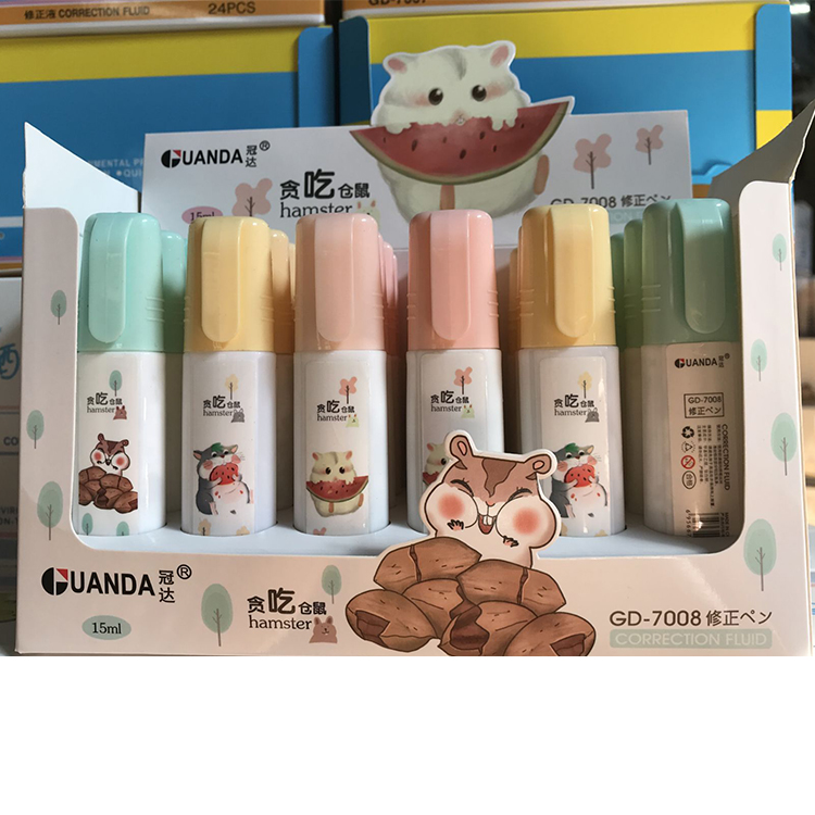 Hot environmental correction Fluid metal head flat bottle correction pen modification liquid  wholesale and retail custo