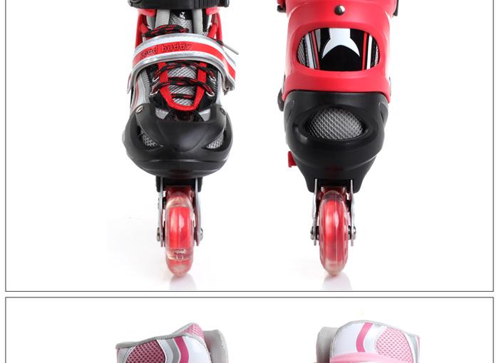 Skates bar buckle two-tone lace roller series