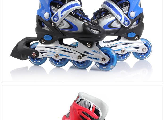 Skates bar buckle two-tone lace roller series