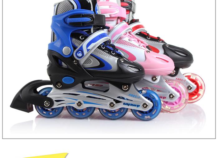 Skates bar buckle two-tone lace roller series
