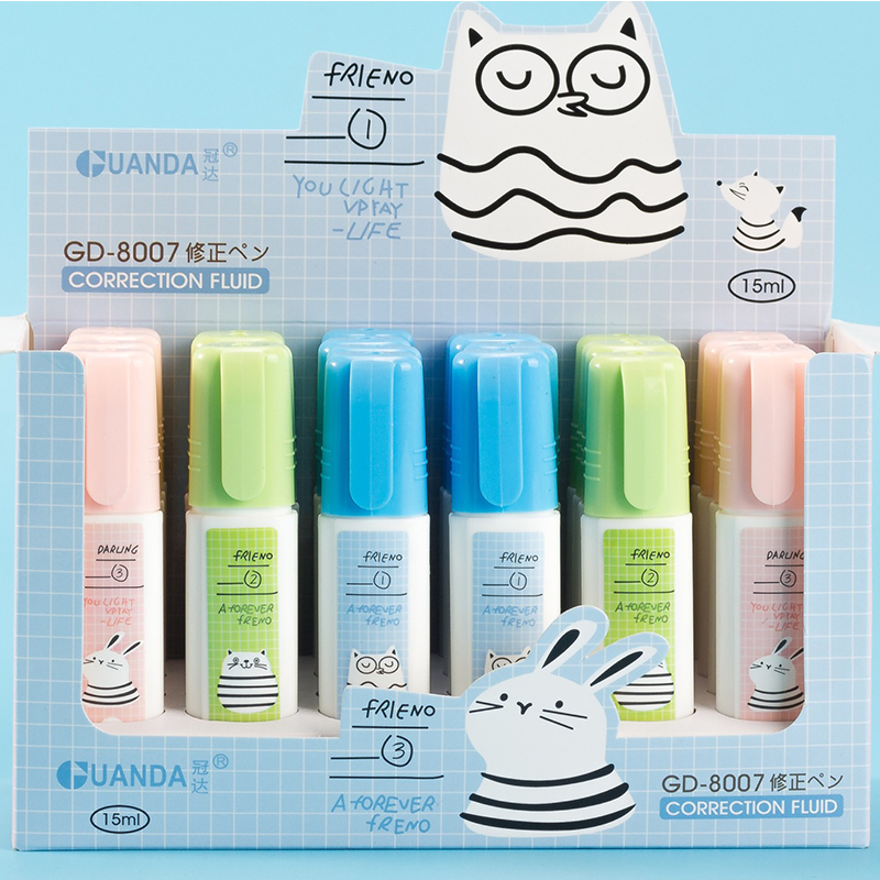 Hot Sale Correction Fluid Cartoon Environmental Protection Correction Pen Office School Supplies  Error Correction Liqui