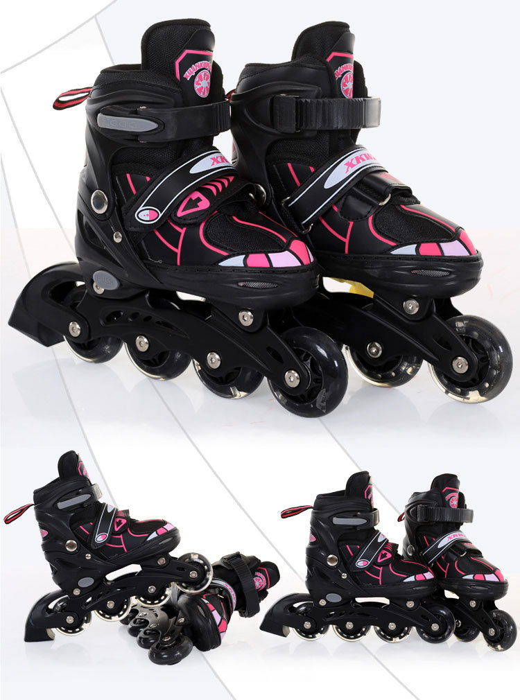 Factory Direct Sales Skates the Skating Shoes Aluminum Frame Adjustable Breathable Flashing Wheel PU Foam Wheel Inline Roller Skates