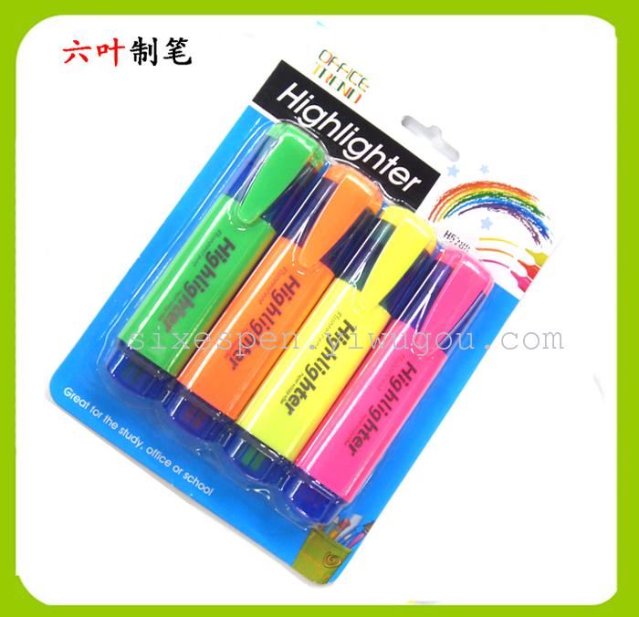 The new 2019 4 sticks suction card candy color highlighter supermarket stationery set