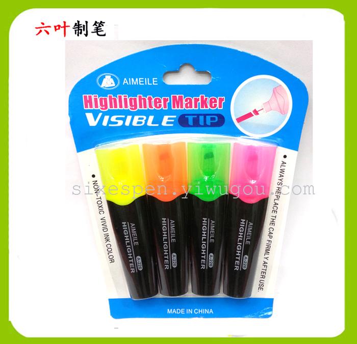 The new 2019 4 sticks suction card candy color highlighter supermarket stationery set