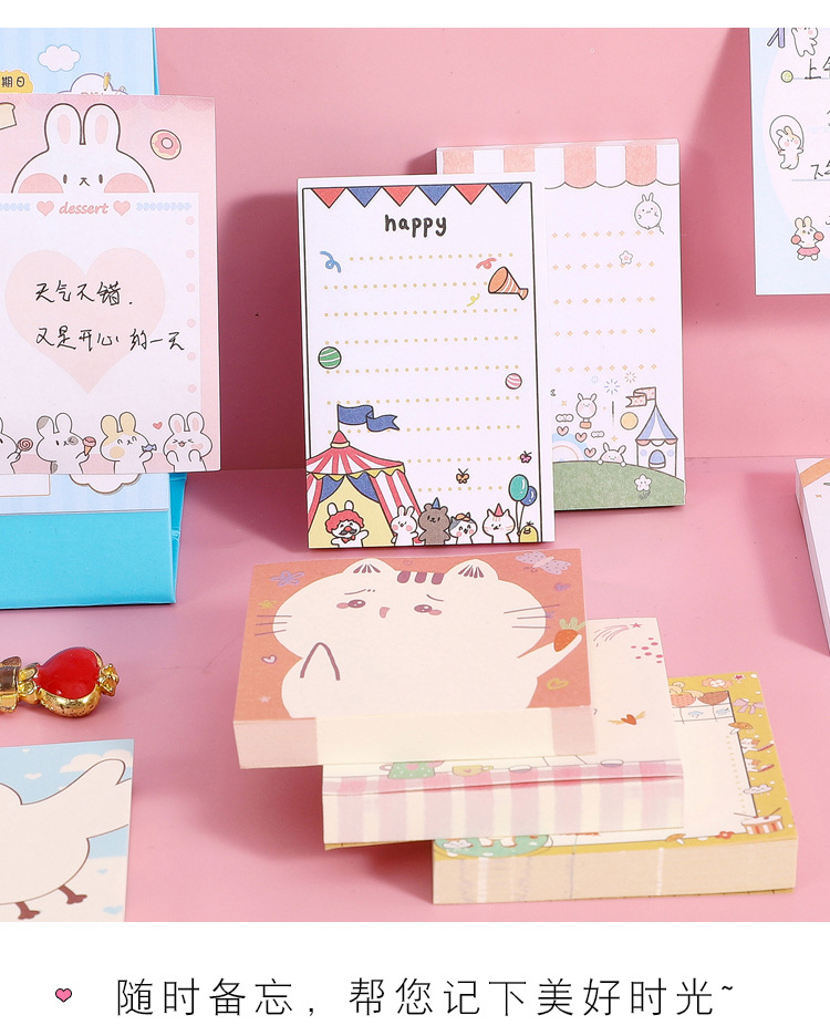 Colorful Cartoon Sticky Notes Notepad Student Anime Creative Office Tearable Self-Adhesive Note Sticker Stationery Wholesale