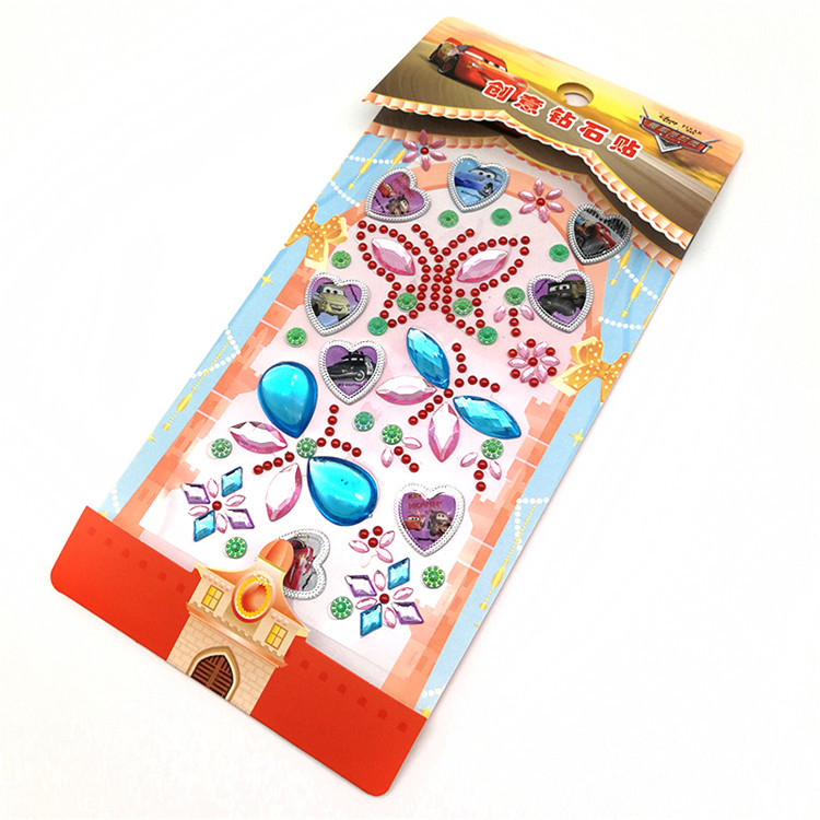A Variety of Cartoon Acrylic Diamond Sticker Crystal Stickers Mobile Phone Gift Box Stickers Children DIY Creative Diamond Diamond Sticker Paper