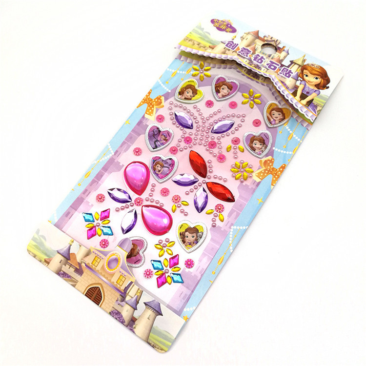A Variety of Cartoon Acrylic Diamond Sticker Crystal Stickers Mobile Phone Gift Box Stickers Children DIY Creative Diamond Diamond Sticker Paper