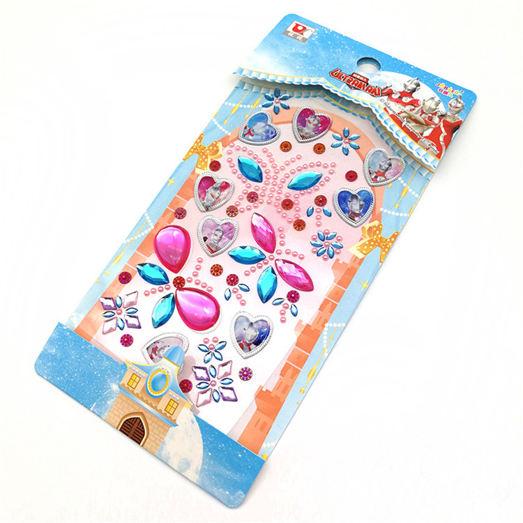 A Variety of Cartoon Acrylic Diamond Sticker Crystal Stickers Mobile Phone Gift Box Stickers Children DIY Creative Diamond Diamond Sticker Paper
