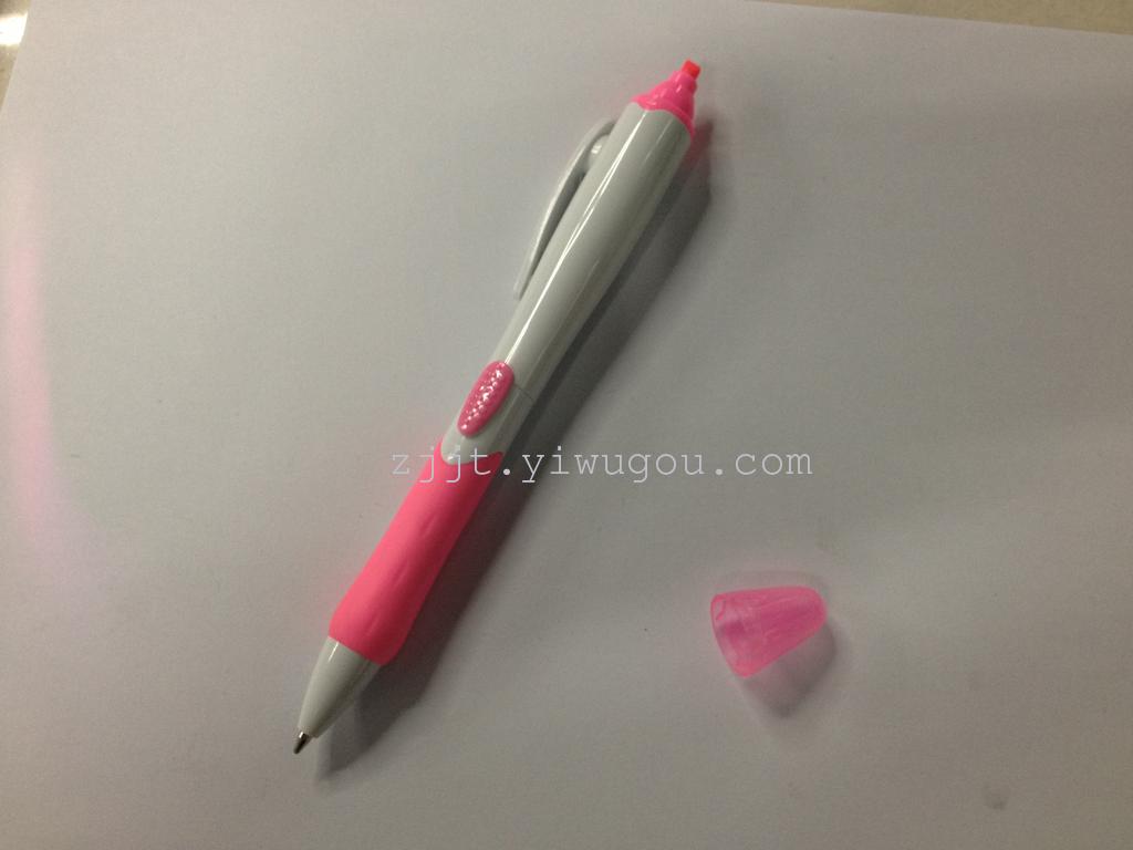 New Korean twin tip pen ballpoint pen and lovely flower bar highlighter