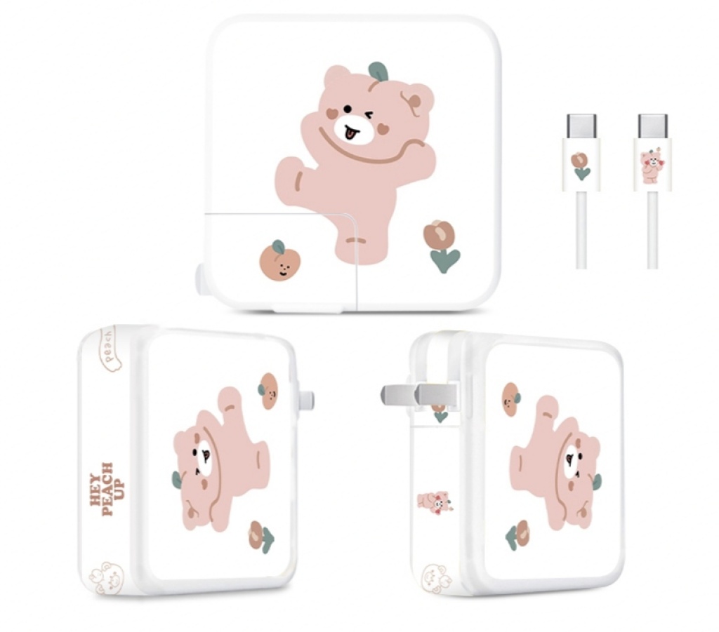 Suitable for Apple 30W Charging Plug Cute Cartoon Ultra-Thin Frosted All-Inclusive Film Color Film 3M Sticker Protective Film