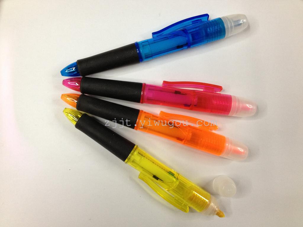 New Korean twin head transparent color bar pole fluorescent pen cute flower highlighter