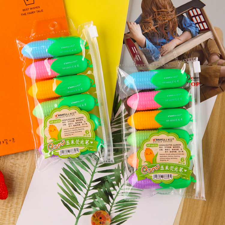 Changli 6656 Student Cartoon Style 6-Color Set Highlighter